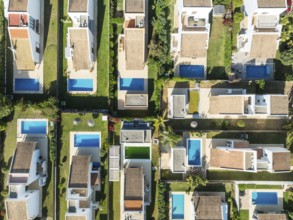 The Roche housing estate. Aerial view. Drone shot. Cádiz province, Andalusia, Spain
