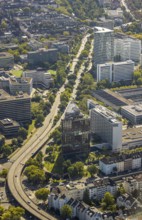 Aerial view, Kennedydamm hotels and office district, Sky Office, Federal Employment Agency, Hilton