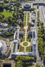 Aerial view, Ehrenhof Kunstpalast art museum, North Rhine-Westphalia Forum and Tonhalle,