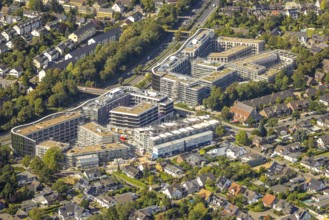 Aerial view, construction site with new residential complex Deiker Höfe, Stockum, Düsseldorf, Ruhr