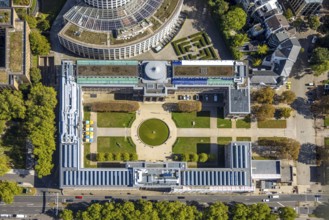Aerial view, Ehrenhof Kunstpalast art museum, Pempelfort, Düsseldorf, Ruhr area, North