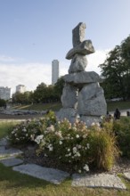 Inukshuk, welcome sculpture, Vancouver, Canada