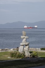 Inukshuk, welcome sculpture, Vancouver, Canada