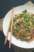 Funchosa, Korean salad, with vegetables, homemade, no people