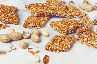 Kozinaki with peanuts, dessert, gozinaki, traditional Georgian cuisine, no people