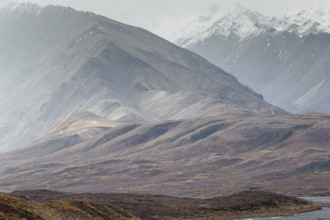 Mountain range, Polychrome Range, Denali National Park, Alaska, USA