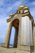 Orthodox chapel on a hill. Tabernacle in the Cossack village of Ataman. Taman, Krasnodar Krai,