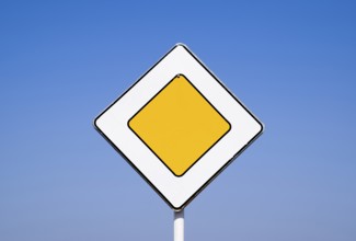 Road signs, the main road. Sign on a blue background. Krasnodar, Russia