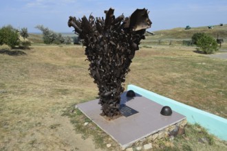 Monument of mines, grenades, bullets and shell fragments. Taman, Krasnodar Krai, Russia