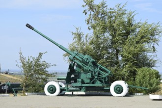 Anti-aircraft guns. Museum of weapons. Taman, Krasnodar Krai, Russia