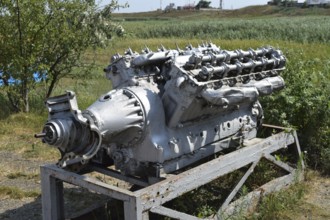 The engine of the boat. Taman, Krasnodar Krai, Russia