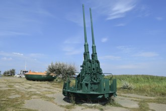 Anti-aircraft guns. Museum of weapons. Taman, Krasnodar Krai, Russia