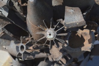 Monument of mines, grenades, bullets and shell fragments. Taman, Krasnodar Krai, Russia