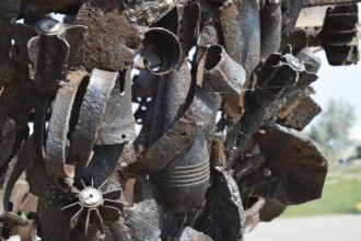 Monument of mines, grenades, bullets and shell fragments. To remember descendants of the horrors of