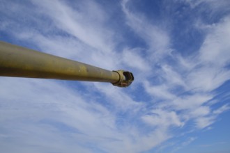 The trunk of the tank is directed to the sky. Taman, Krasnodar Krai, Russia