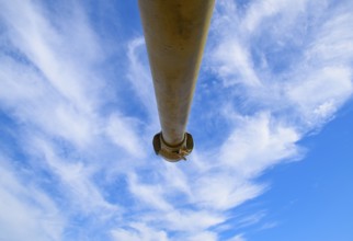 The trunk of the tank is directed to the sky. Taman, Krasnodar Krai, Russia