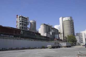 Novorossiysk, Russia - July 8, 2018: A large cement plant Verkhnebakansky cement plant