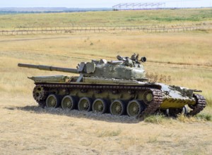 Tank, armored combat vehicle Museum tank under the open sky. Taman, Krasnodar Krai, Russia