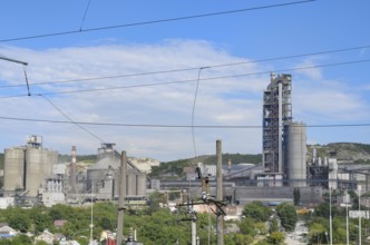 A large cement plant. Verkhnebakansky cement plant. Krasnodar, Russia