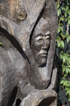 Wooden idol. Woodcarving. Taman, Krasnodar Krai, Russia