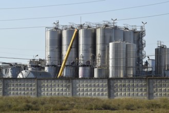 Tanks for preparation of champagne. Taman, Krasnodar Krai, Russia