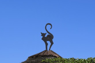 Figure of a cat on a roof. Taman, Krasnodar Krai, Russia