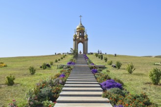 Orthodox chapel on a hill. Taman, Krasnodar Krai, Russia
