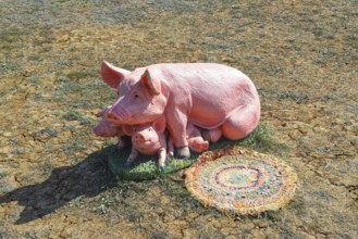 Plastic toy pig. Taman, Krasnodar Krai, Russia