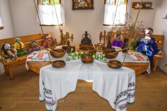 Set the table with utensils, plates and cups. Taman, Krasnodar Krai, Russia