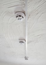 Fire alarms on the ceiling. Fire safety. Taman, Krasnodar Krai, Russia