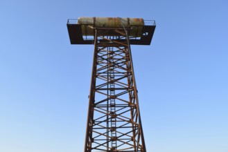 Rusty water tower. Atyrau, Kazakhstan