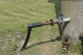 The pipe from the water tower. Atyrau, Kazakhstan