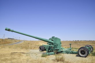 Cannon artillery. Museum of weapons. Veselovka, Russia