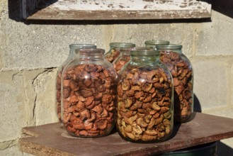 Dried fruits in the three-liter jar. Atyrau, Kazakhstan