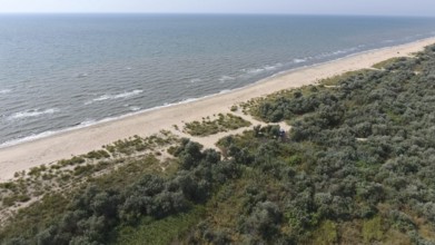 Top view of the Sea of Azov. Krasnodar, Russia