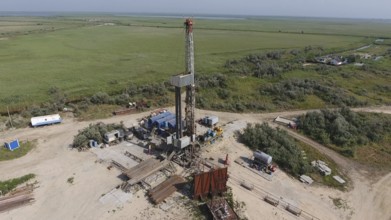 Carrying out repair of an oil well. Atyrau, Kazakhstan