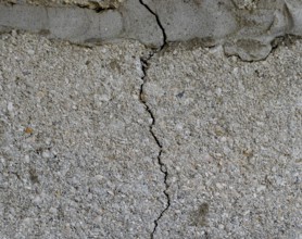 A crack in the concrete wall. Atyrau, Kazakhstan
