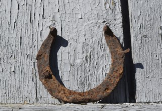 Old rusty horseshoe. Atyrau, Kazakhstan