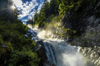 Wild River With Waterfall At Umbalfaelle On Mountain Grossvenediger In Nationalpark Hohe Tauern In