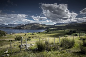 Landscape And Village Near Shieldaig At The Coast In The Highlands Of Scotland, United Kingdom