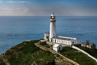 South Stack Island With South Stack Lighthouse And View To The Irish Sea In North Wales, United