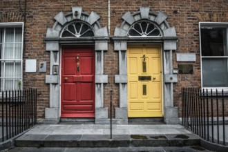 Colorful Doors Of An Ancient Building in Kilkenny in Ireland