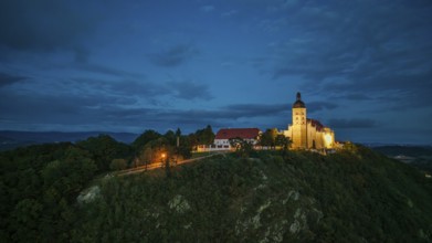 The pilgrimage church of the Assumption of the Virgin Mary stands majestically on the Bogenberg,