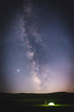 Couple at night with stars and milky way background in Georgia countryside