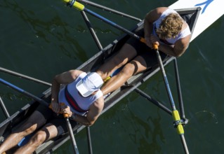 Two Male Rowers In A Double Racing Boat, Austria