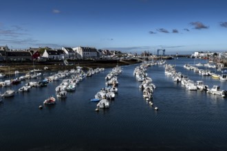 Harbor And Fishing Boats Of Finistere City Guilvinec At The Coast Of Atlantic In Brittany, France