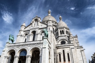 Basilica Sacre Coeur At The Montmartre Hill In Paris, France