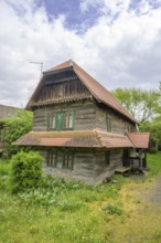 Old wooden house in Stork Village, Cigoc, Sisak-Moslavina County, Croatia