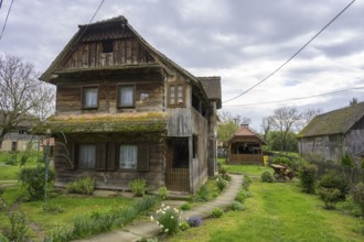 Old wooden house in Stork Village, Cigoc, Sisak-Moslavina County, Croatia
