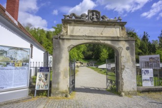 Entrance gate to the Roman thermal spa, Varaždinske toplice, Varaždin County, Croatia